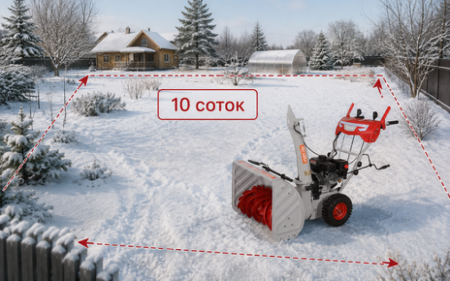 Какой мощности должен быть снегоуборщик для участка 6, 10 и 20 соток